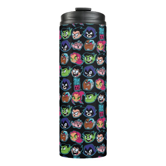 Teen Titans Go! | Titans Head Pattern Thermal Tumbler (Front)