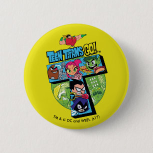 Teen Titans Go! Titans Tower Collage 6 Cm Round Badge