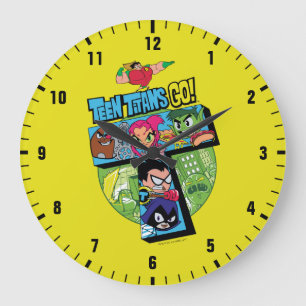Teen Titans Go!   Titans Tower Collage Large Clock
