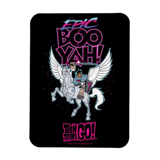 Teen Titans Go! | Warrior Cyborg Riding Pegasus Magnet (Vertical)