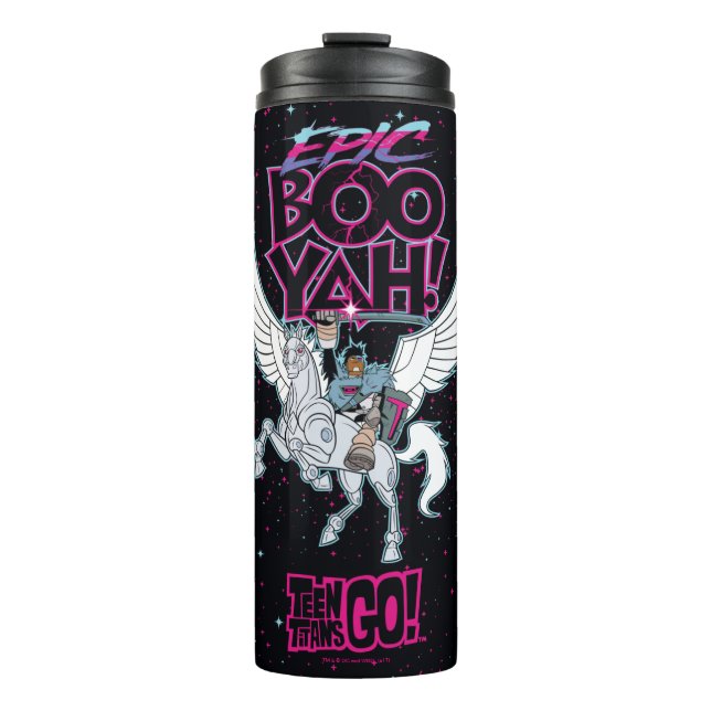 Teen Titans Go! | Warrior Cyborg Riding Pegasus Thermal Tumbler (Front)