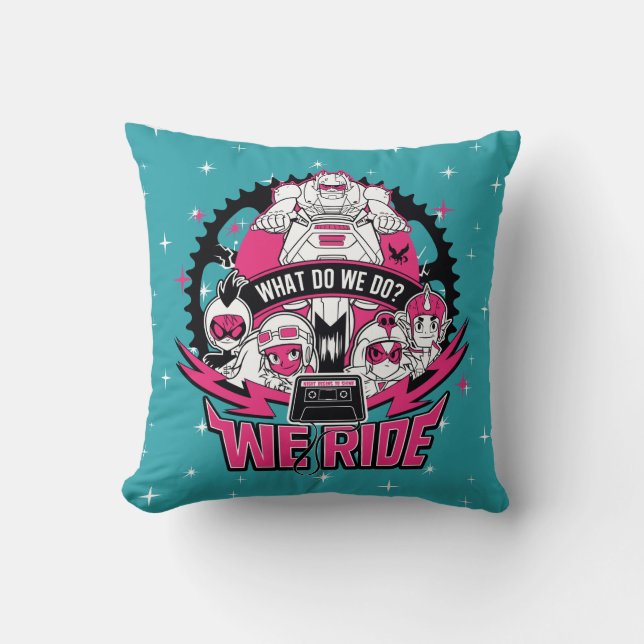 Teen Titans Go! | "We Ride" Retro Moto Graphic Cushion (Front)