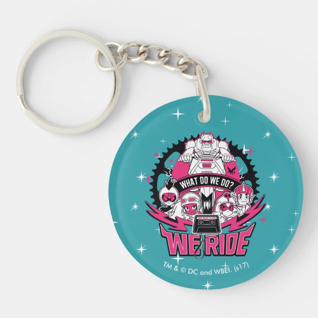 Teen Titans Go! | "We Ride" Retro Moto Graphic Key Ring (Front)