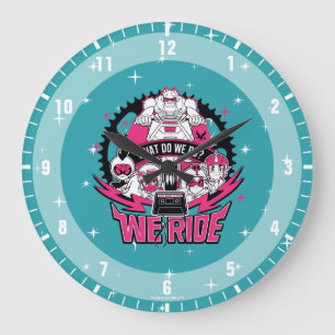 Teen Titans Go!   "We Ride" Retro Moto Graphic Large Clock