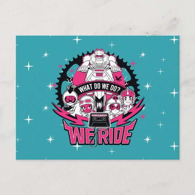 Teen Titans Go! | "We Ride" Retro Moto Graphic Postcard (Front)