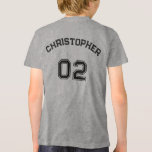 Teen Toddler Girl Boy Name Jersey Number Sports<br><div class="desc">Create your own custom, personalised, cool, unisex sizing, modern, stylish black typography / font / script, monogrammed player name jersey number classy light grey, pre-shrunk 100% ComfortSoft® soft cotton t-shirt tee shirt. Simply type in your name / kids name / player name and player jersey number, to customise. (You may...</div>