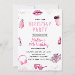 Teen tween Girl Birthday Invitation