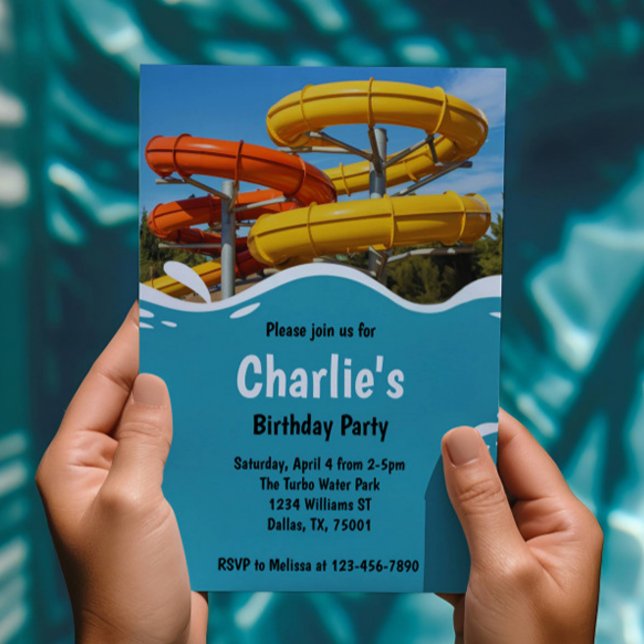 Teen Water Park Summer Birthday Party Invitation (Creator Uploaded)