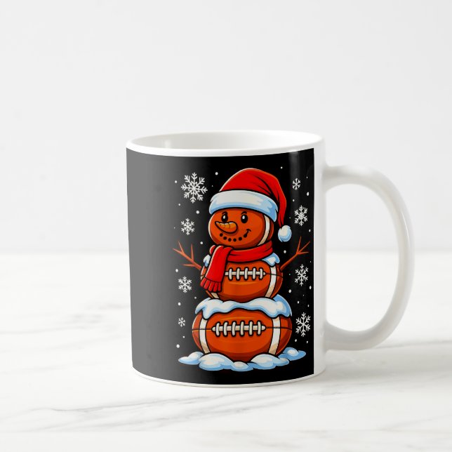 Teenage Boys Christmas Pajamas, American Football  Coffee Mug (Right)