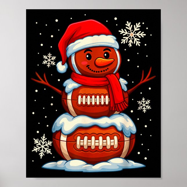 Teenage Boys Christmas Pajamas, American Football  Poster (Front)