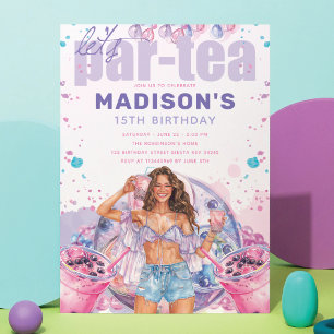 Teenage Colourful Boba Bubble Tea Birthday Invitation