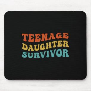 Teenage Daughter Survivor Fathers Day Retro Groovy Mouse Pad