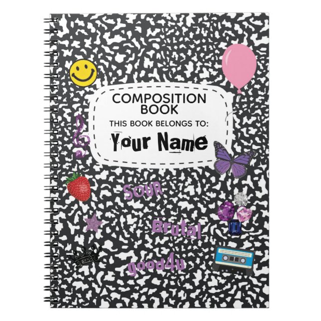 Teenage Dream Composition Spiral Notebook (black) (Front)