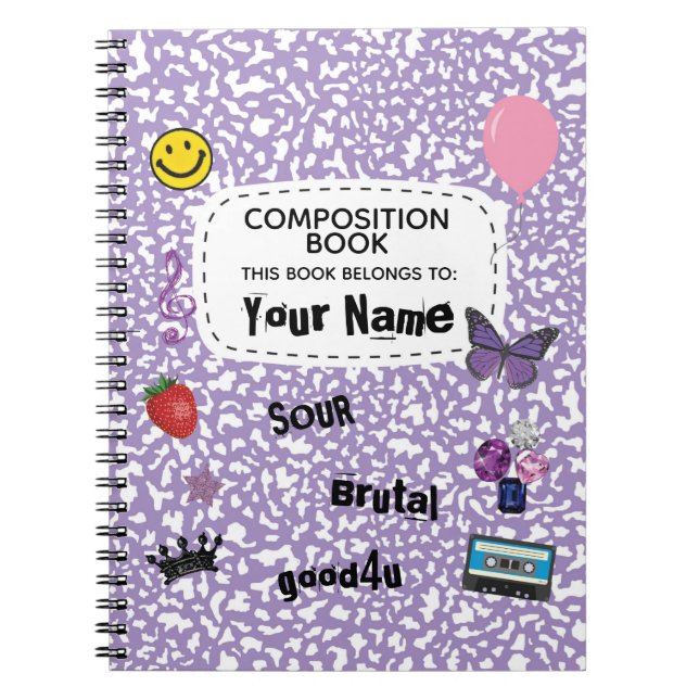 Teenage Dream Composition Spiral Notebook (purple) (Front)