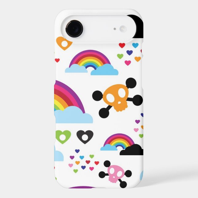 Teenage emo rainbow skull background Case-Mate iPhone case (Back)