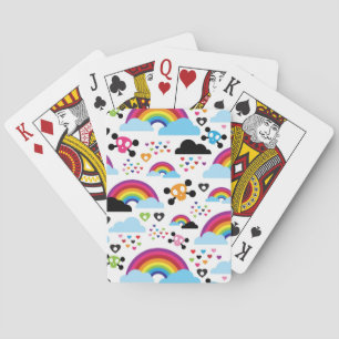 Teenage emo rainbow skull background playing cards
