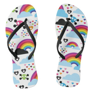 Teenage emo rainbow skull background thongs