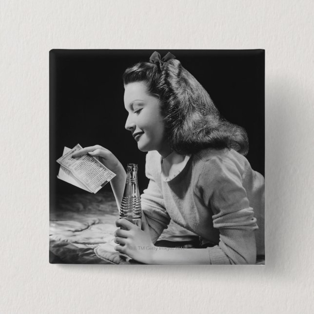 Teenage Girl 15 Cm Square Badge (Front)