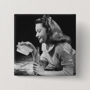 Teenage Girl 15 Cm Square Badge