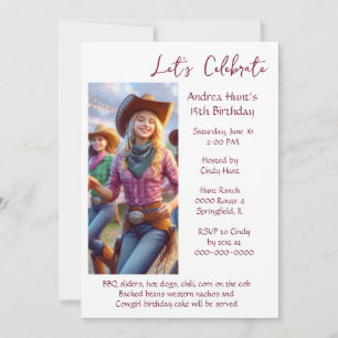 Teenage Girl 15th Birthday Party Invitation