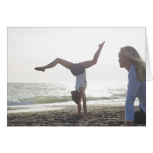 Teenage girl performs gymnastic feat, mum