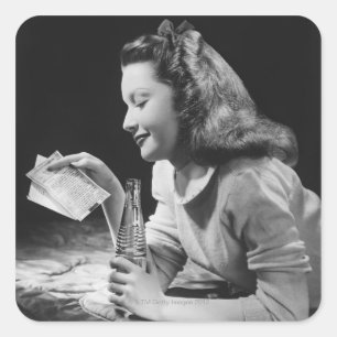 Teenage Girl Square Sticker