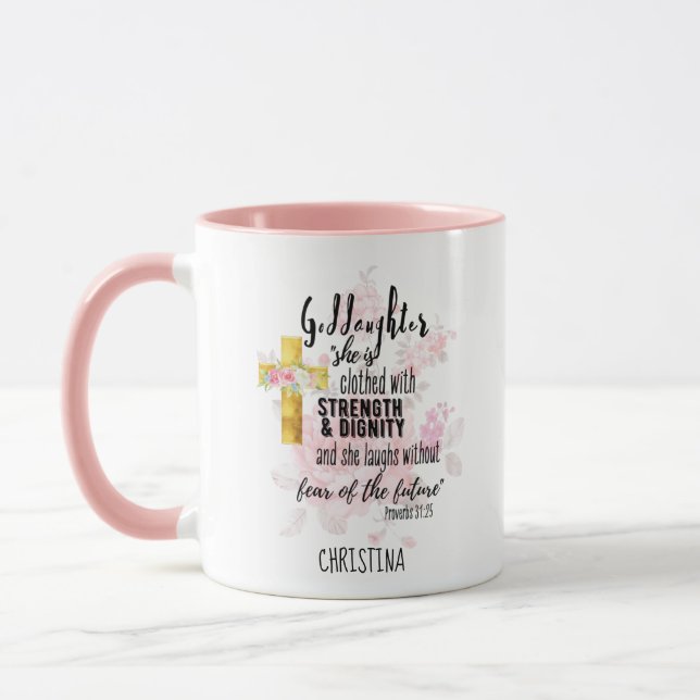 Teenage Goddaughter Gift Personalised Proverb Mug (Left)