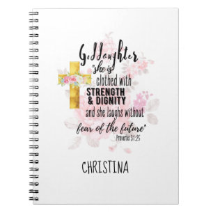 Teenage Goddaughter Gift Personalised Proverb Notebook