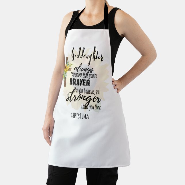 Teenage GODDAUGHTER Motivational Quote Sunflowers Apron (Insitu)