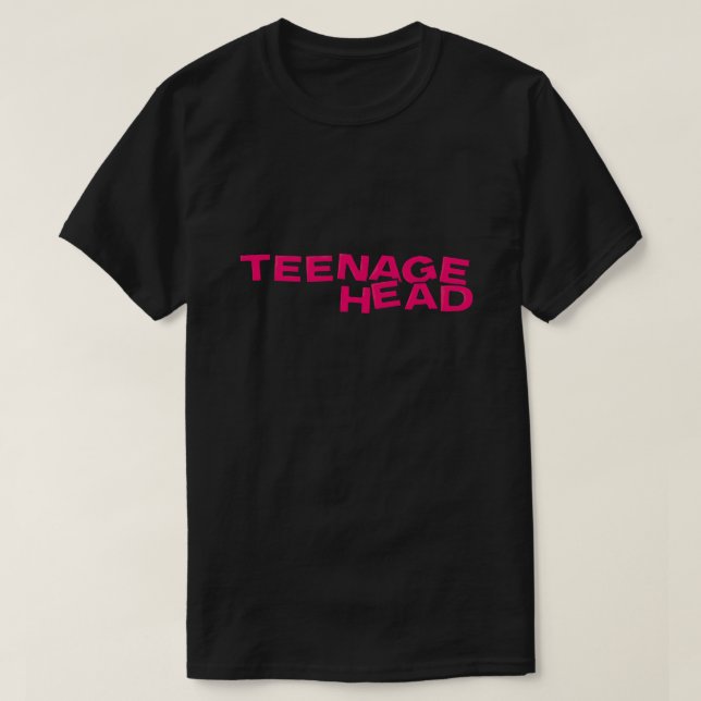 Teenage Head (Pink) Plain T-Shirt (Design Front)