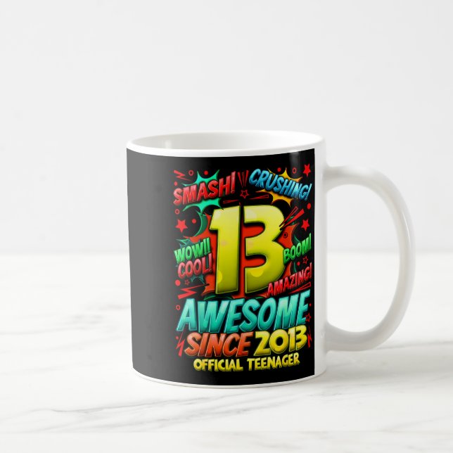 Teenager 13 Year Old Boys 13th Birthday Boy  Coffee Mug (Right)