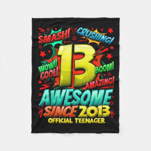 Teenager 13 Year Old Boys 13th Birthday Boy  Fleece Blanket