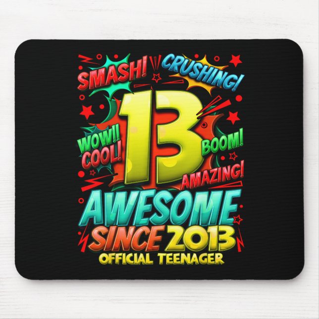 Teenager 13 Year Old Boys 13th Birthday Boy  Mouse Pad (Front)