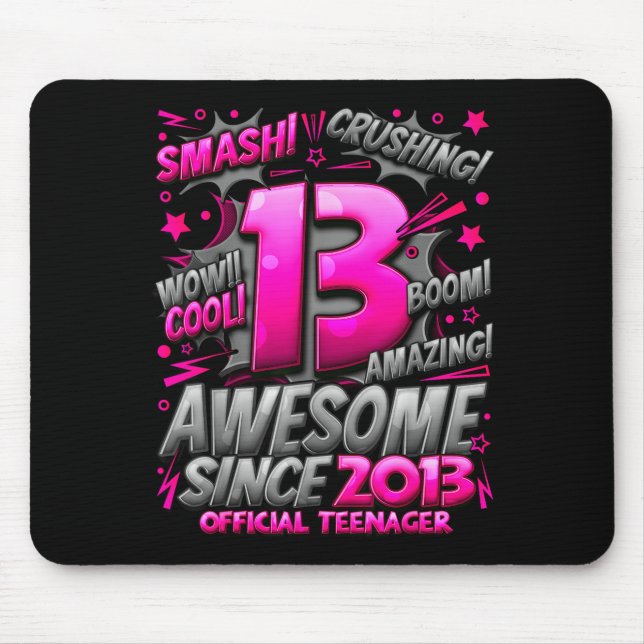 Teenager 13 Year Old Boys 13th Birthday Boy  Mouse Pad (Front)