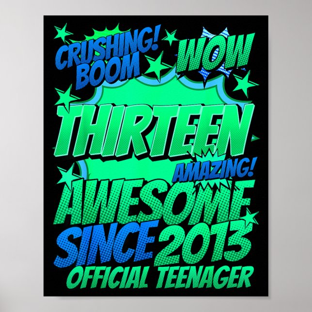 Teenager 13 Year Old For Boys 13 Year Old Boy  Poster (Front)