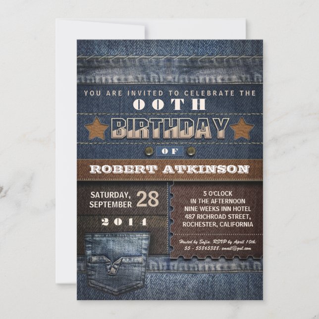 teenager birthday party invitations (Front)