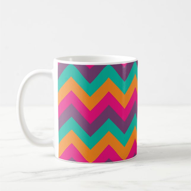 Teenager Colours Fun Stripes Rainbow Colourful Coffee Mug (Left)
