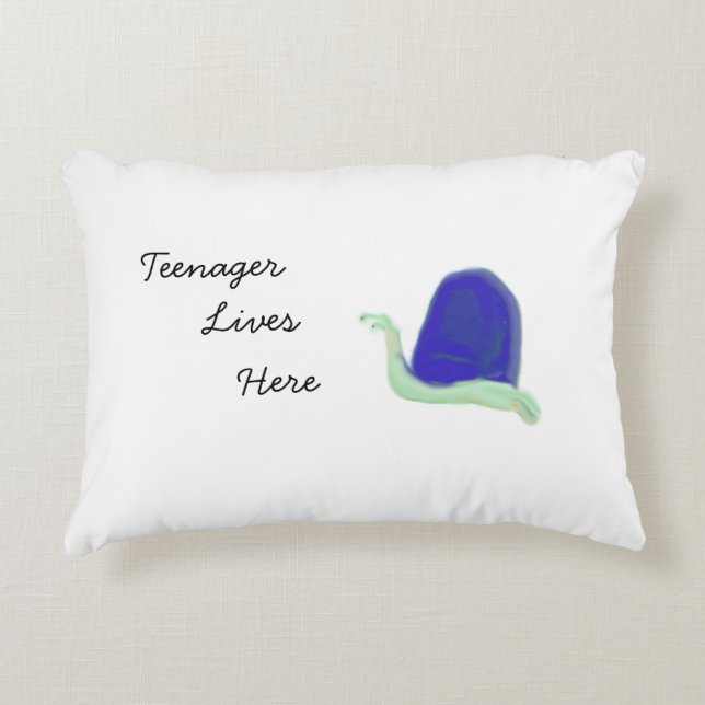 Teenager Lives Here - Blue Snail Decorative Cushion (Front)