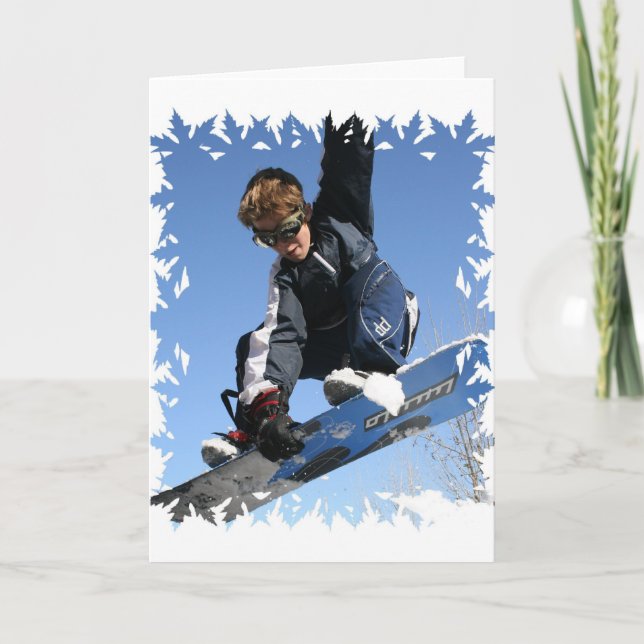 Teenager Snowboarding Greeting Card (Front)