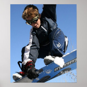 Teenager Snowboarding Poster