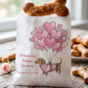 Teenie Weenie Thank You Dachshund Baby Girl Doggie Favour Bag