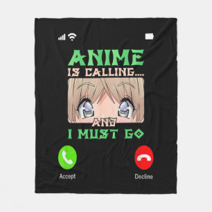 Teens Anime Merch Boys Mens Girls Anime is Callin Fleece Blanket