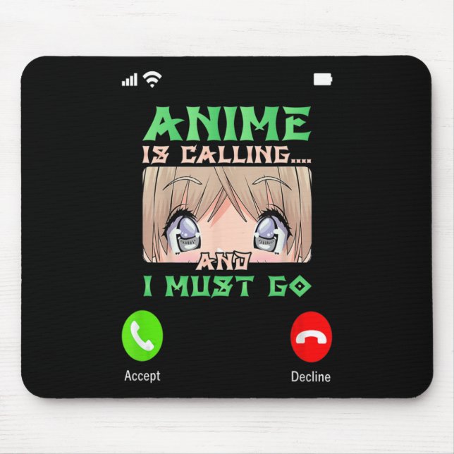 Teens Anime Merch Boys Mens  Girls Anime is Callin Mouse Pad (Front)