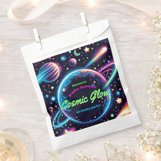 Teens Cosmic Glow Space Themed Birthday Party Favour Bag (Clipped)