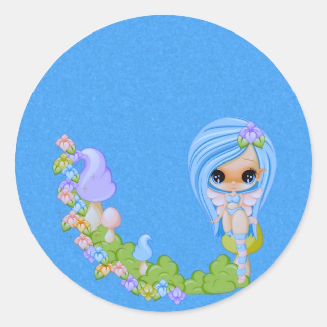 Teensy Fae Cute Faery Classic Round Sticker (Front)