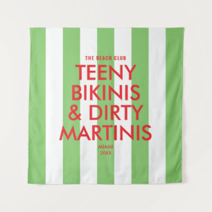 Teeny Bikinis & Dirty Martinis Beach Club Stripe Tapestry