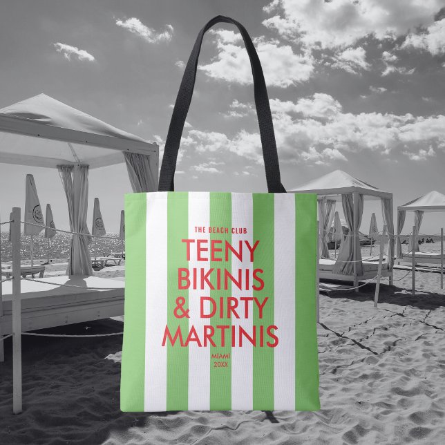 Teeny Bikinis & Dirty Martinis The Beach Club Tote Bag (Creator Uploaded)