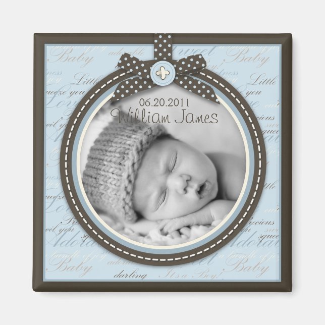 Teeny Toes Blue Photo Magnet 2 (Front)