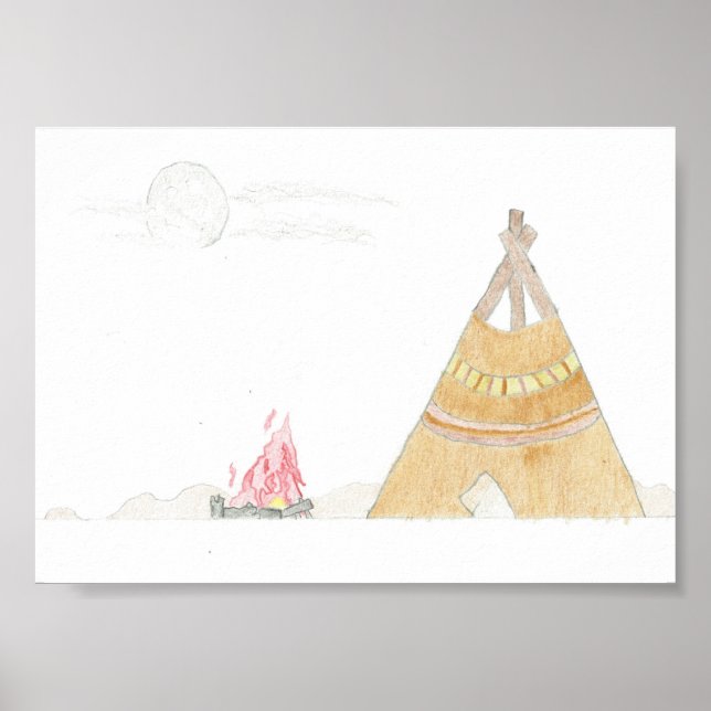 Teepee - 5x7 Poster Print (Front)