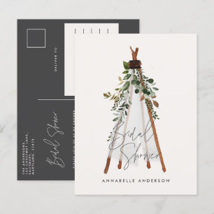Teepee modern foliage bohemian backyard stylish invitation postcard